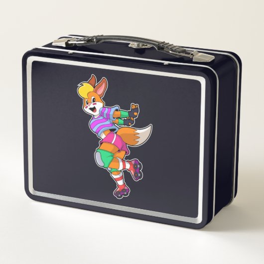 Lunch Box Renard comme Patineur Inline avec Patinage Inline (Dos)