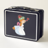 Lunch Box Renard en mariée avec robe de mariée et couronne d (Dos)
