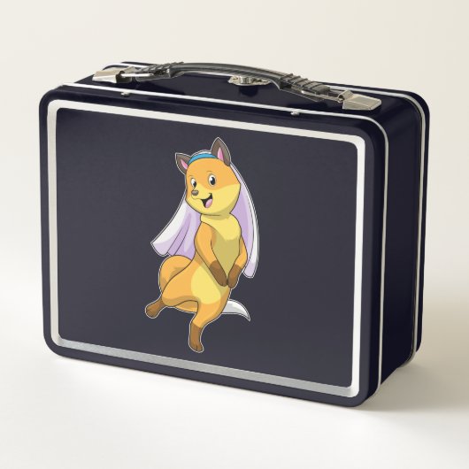 Lunch Box Renard en mariée avec Voile (Dos)