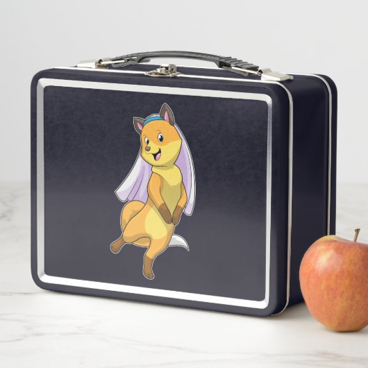 Lunch Box Renard en mariée avec Voile (En situation)