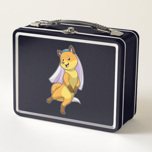 Lunch Box Renard en mariée avec Voile (Devant)