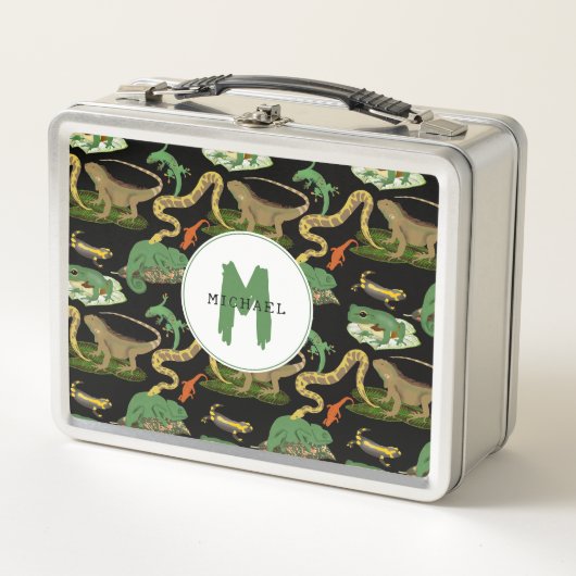 Lunch Box Reptile, lézards et amphibiens Monogramme pour enf (Devant)