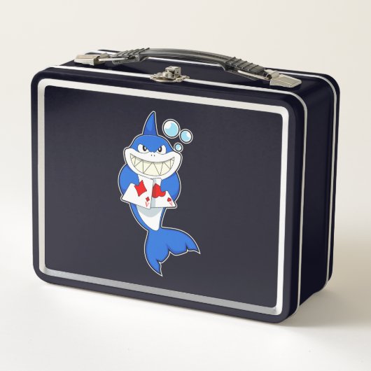 Lunch Box Requin au Poker avec cartes de Poker (Devant)