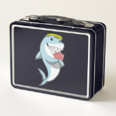 Lunch Box Requin au Poker avec cartes de Poker (Dos)
