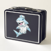 Lunch Box Requin comme infirmière avec manteau (Dos)