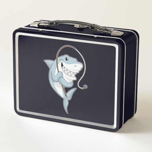 Lunch Box Requin comme pêcheur avec canne à pêche (Dos)