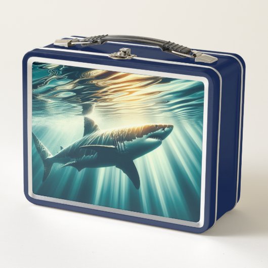 Lunch Box Requin dans la mer bleue profonde & soleil (Devant)