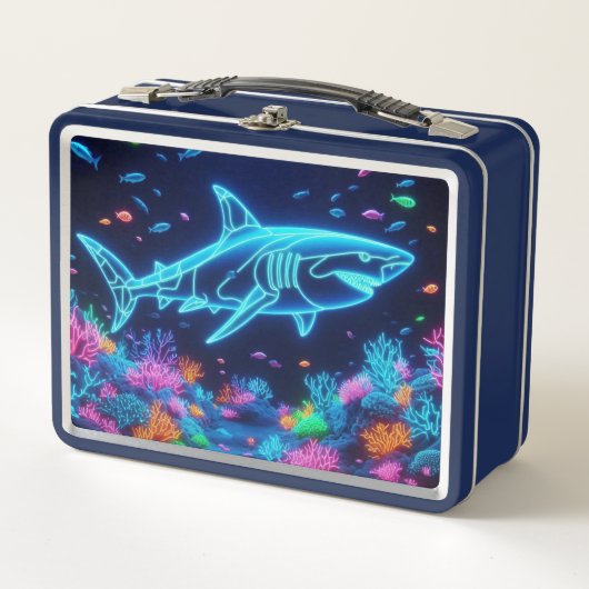 Lunch Box Requin néon coloré (Devant)