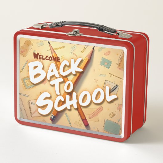Lunch Box Retour à l'école – Conception d'art au crayon (Devant)