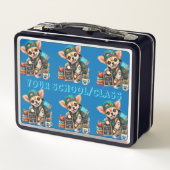 Lunch Box Retour à l'école garçon chiot (turquoise) (Dos)