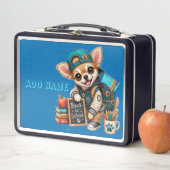 Lunch Box Retour à l'école garçon chiot (turquoise) (En situation)