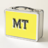 Lunch Box Retour à l'école Monogramme Initial Jaune (Dos)
