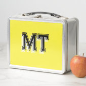 Lunch Box Retour à l'école Monogramme Initial Jaune (En situation)