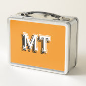 Lunch Box Retour à l'école Monogramme Initial Orange (Dos)
