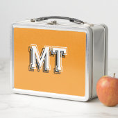 Lunch Box Retour à l'école Monogramme Initial Orange (En situation)