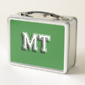 Lunch Box Retour à l'école Monogramme Initial Vert (Dos)