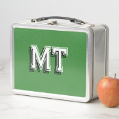 Lunch Box Retour à l'école Monogramme Initial Vert (En situation)
