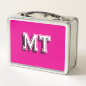 Lunch Box Retour à l'école Monogramme Initiale Féminin Rose (Dos)