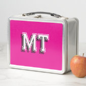 Lunch Box Retour à l'école Monogramme Initiale Féminin Rose (En situation)