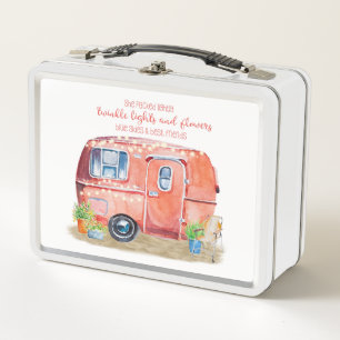 Lunch Box Rétro citation lunatique d'amis de caravane de