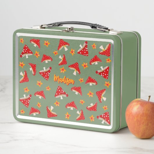 Lunch Box Retro Flower Mushroom Enfants Ado Cute Fun Ajouter (En situation)