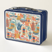 Lunch Box Retro Hand Painted Pottery  (Dos)