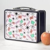 Lunch Box Rétro MCM rose orange vert noir (En situation)