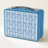 Lunch Box Rétro motif bleu scandinave (Dos)
