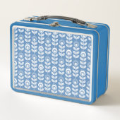 Lunch Box Rétro motif bleu scandinave (Devant)