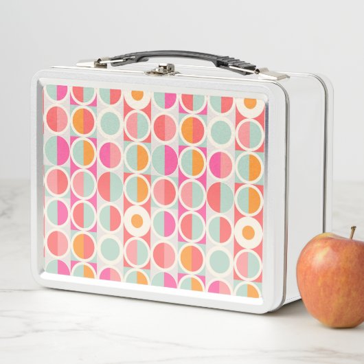 Lunch Box Rétro motif de cercle de roses indien (En situation)