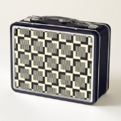 Lunch Box Rétro motif noir et bronzage (Dos)