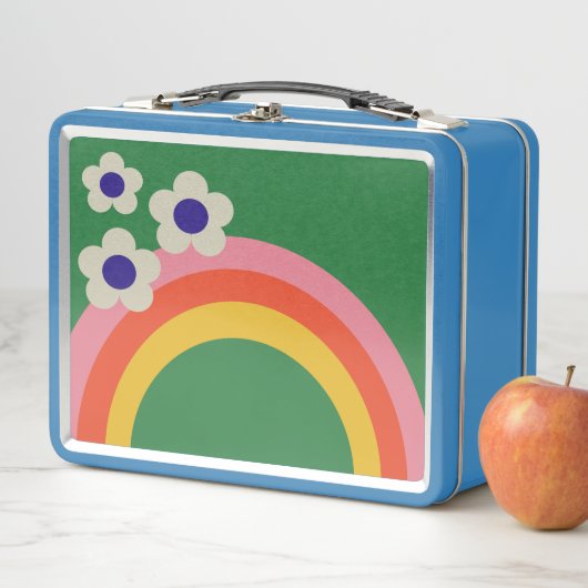 Lunch Box Rétro panier-repas d'arc-en-ciel (En situation)