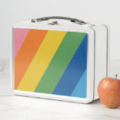 Lunch Box Rétro panier-repas rayé (En situation)
