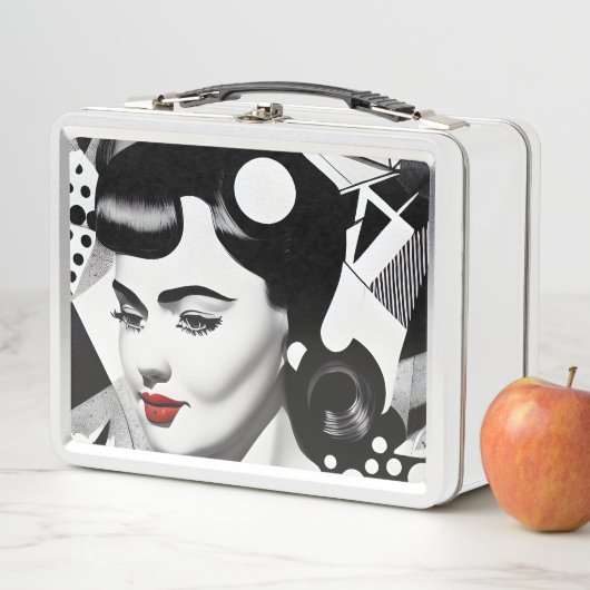 Lunch Box Retro Pop Art Déco Lady (En situation)