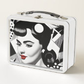 Lunch Box Retro Pop Art Déco Lady (Devant)