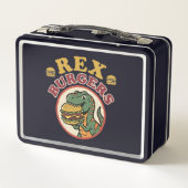Lunch Box Retro Rex Burgers T-Rex Mangeant Cheeseburger 70s (Dos)