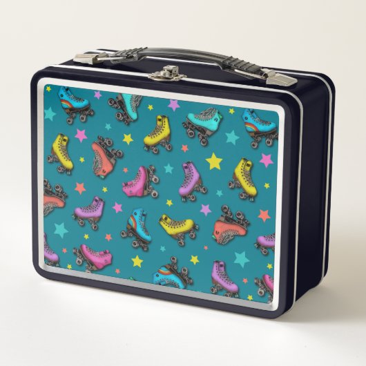 Lunch Box Rétro Roller Skates et Stars (Devant)