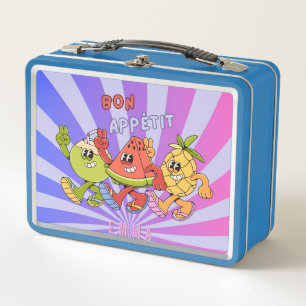 Lunch Box Retro Vintage Bon Appétit Trio de fruits danse 202