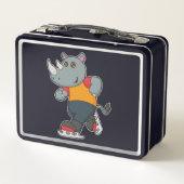Lunch Box Rhino at Ice skating with Ice skates (Dos)