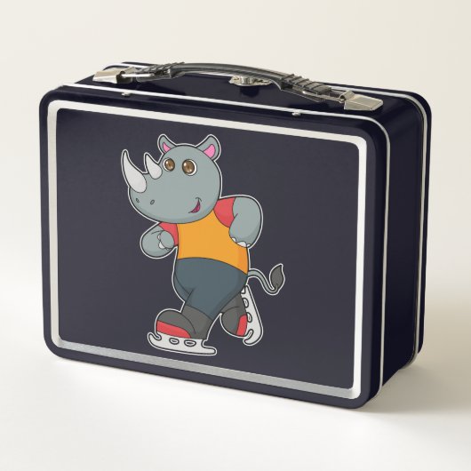 Lunch Box Rhino at Ice skating with Ice skates (Dos)