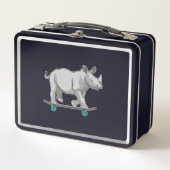 Lunch Box Rhino en patinage avec skateboard (Devant)