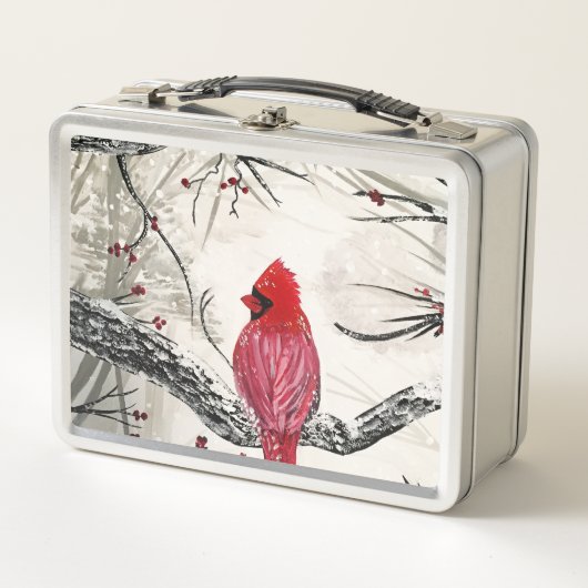 Lunch Box Robins rouges hiver (Devant)