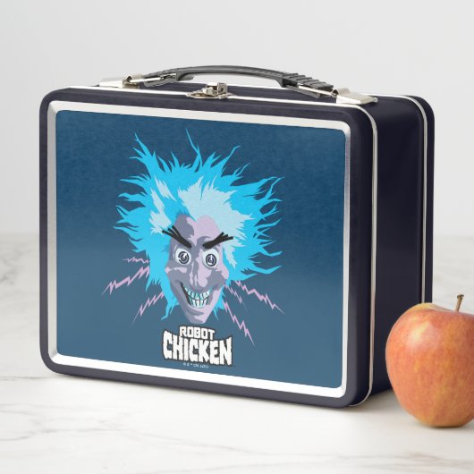 Lunch Box Robot chicken Scientist Head Graphic (En situation)