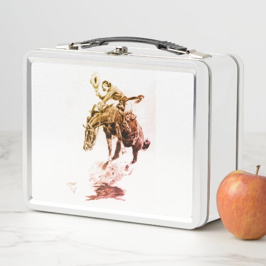 Lunch Box Rodeo Cowgirl (par C.M. Russell) (En situation)