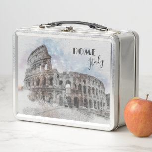 Lunch Box Rome Italie Colisée Voyage Art Vintage