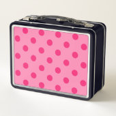 Lunch Box Rose Chaud Sur Pois Rose Design Motif (Dos)