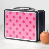 Lunch Box Rose Chaud Sur Pois Rose Design Motif (En situation)