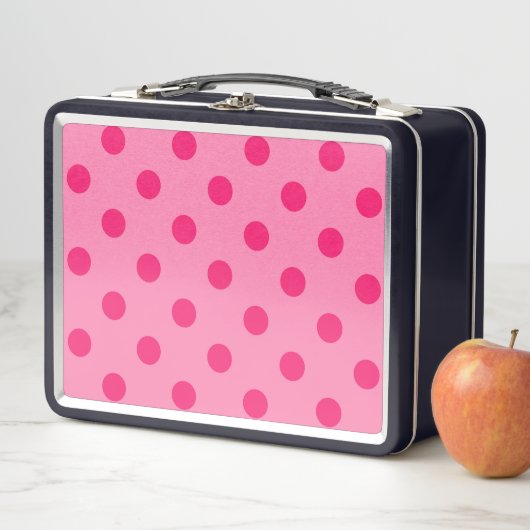Lunch Box Rose Chaud Sur Pois Rose Design Motif (En situation)