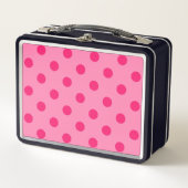 Lunch Box Rose Chaud Sur Pois Rose Design Motif (Devant)