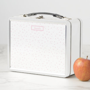 Lunch Box Rose Coeur Motif Fille Romantique Aquarelle